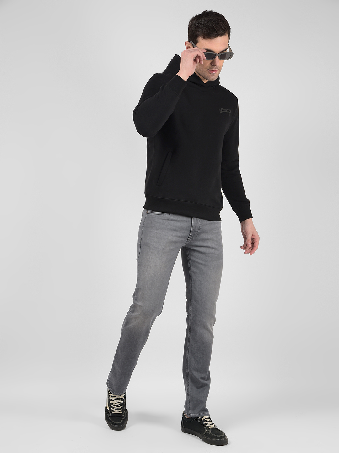 Numero Uno Men Solid Black Sweat Shirt